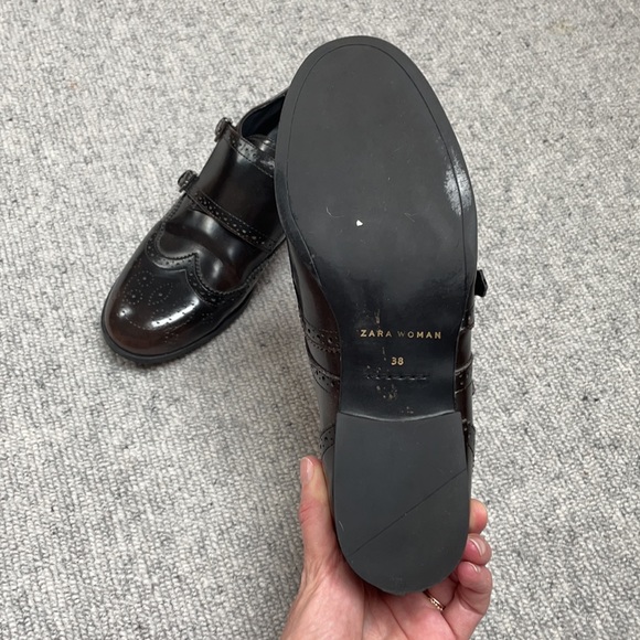 Zara Woman Leather Buckle Brogues - Picture 4 of 5